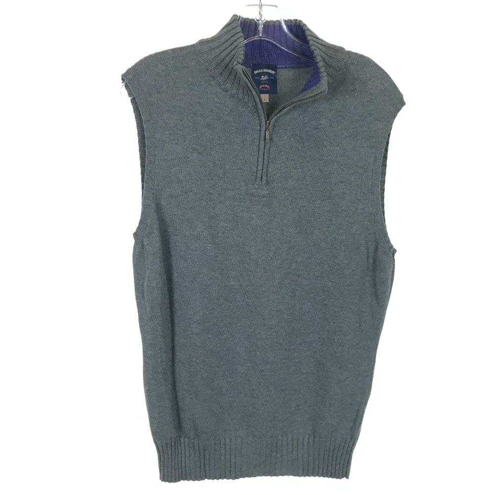 NWOT Mens Size XXL Bills Khakis Cotton Gray Quarter Zip Golf Sweater Vest NEW